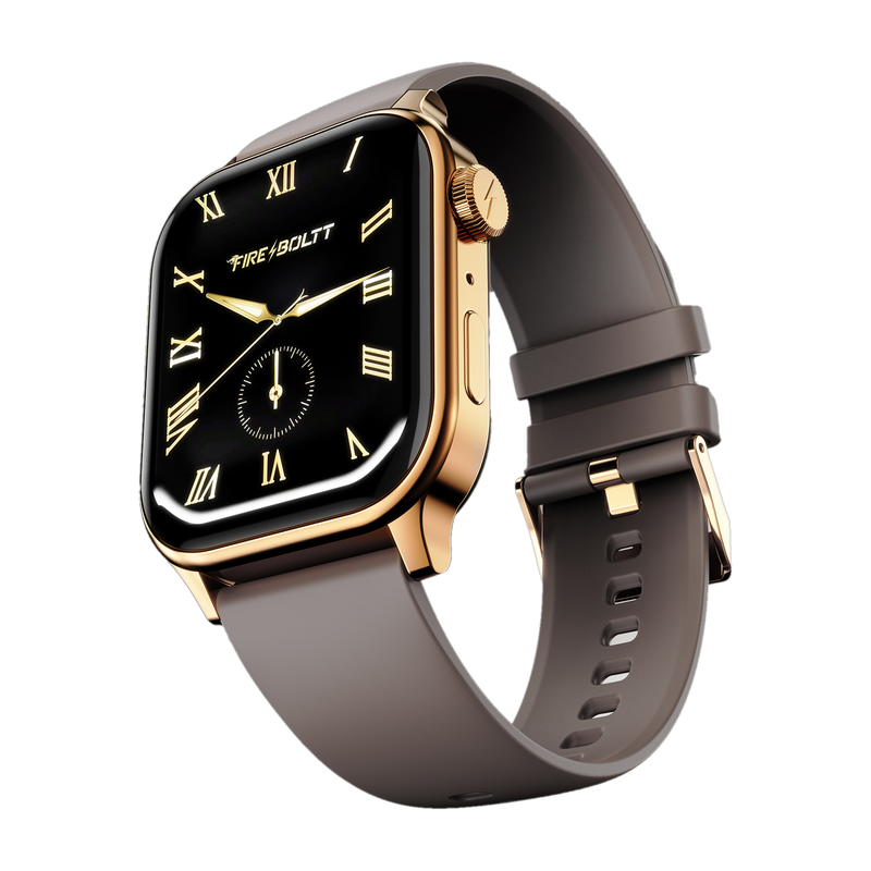 Fire-Boltt Rise Bluetooth Calling 47mm (1.85) & Rotating Crown, 123 Sports Smartwatch(Cinnamon Slate Strap, Free Size)