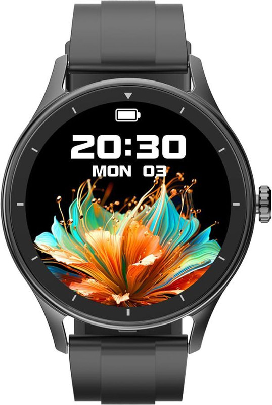 I Kall W1 1.52 Inch Display, Sp02 Tracking and Multiple Sports Modes, Bluetooth Calling Smartwatch(Black Strap, Free size)