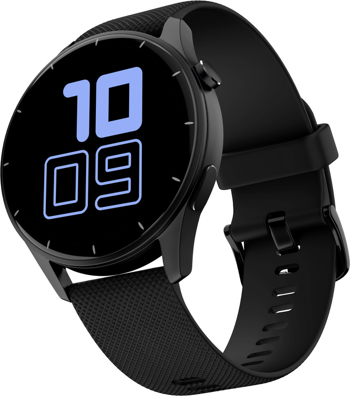 Noise Crew 1.38 Round Display with Bluetooth Calling, Metallic finish, IP68 Rating Smartwatch(Black Strap, Regular)
