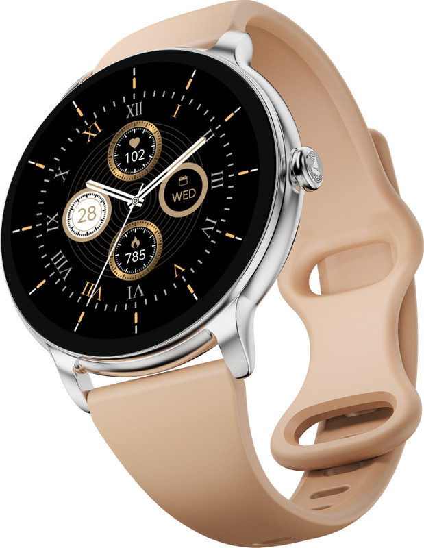 boAt Chrome Iris Ultra-Sleek Metal Body,1.32 AMOLED,1000 Nits,Female Cycle Tracking Smartwatch(Velvet Wine Strap, Free Size)