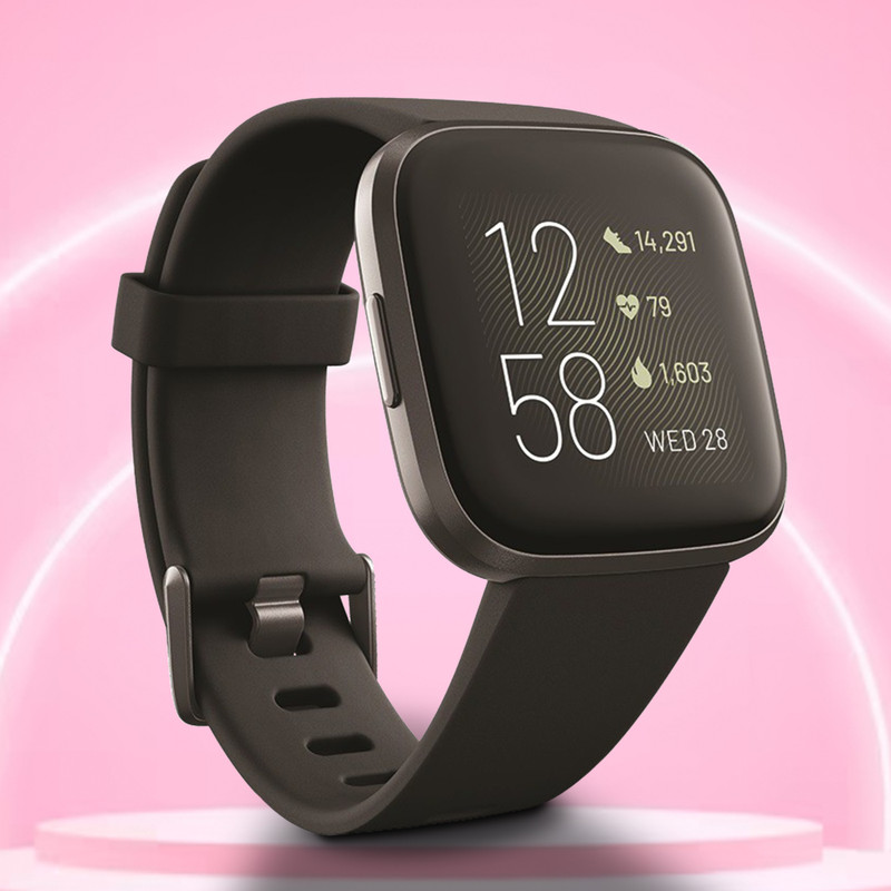 FITBIT Versa 2 Smartwatch(Black Strap, Regular)