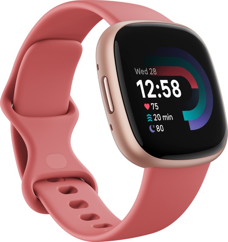 FITBIT Versa 4 Fitness Watch 6-Month Membership Smartwatch(Pink Strap, 3)