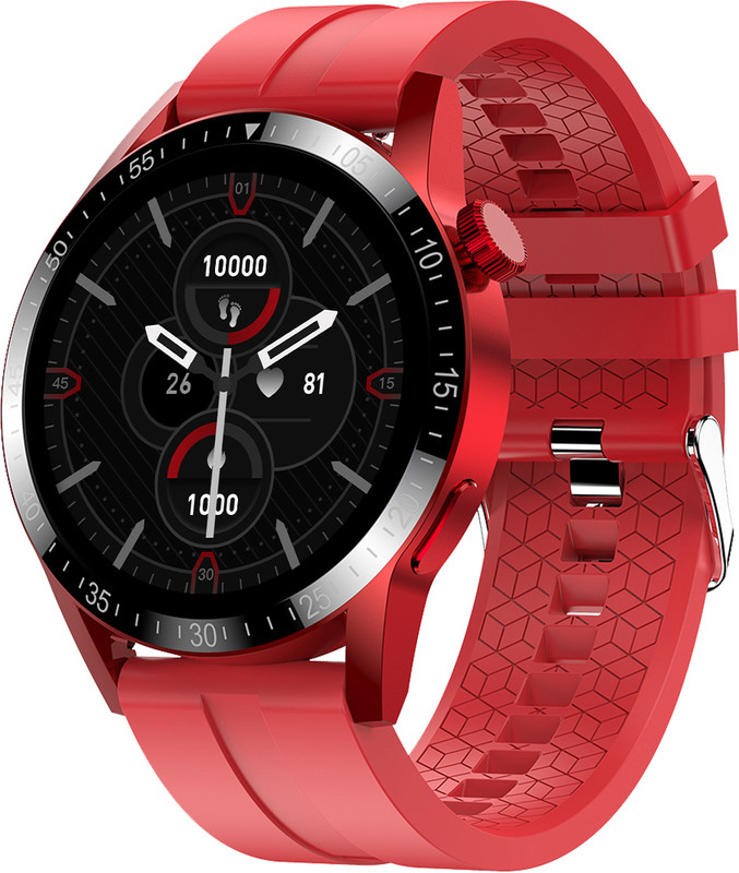 Fire-Boltt Talk Ultra 35.3mm (1.39) Round Color HD Display Bluetooth Calling & Metal Body Smartwatch(Red Strap, Regular)