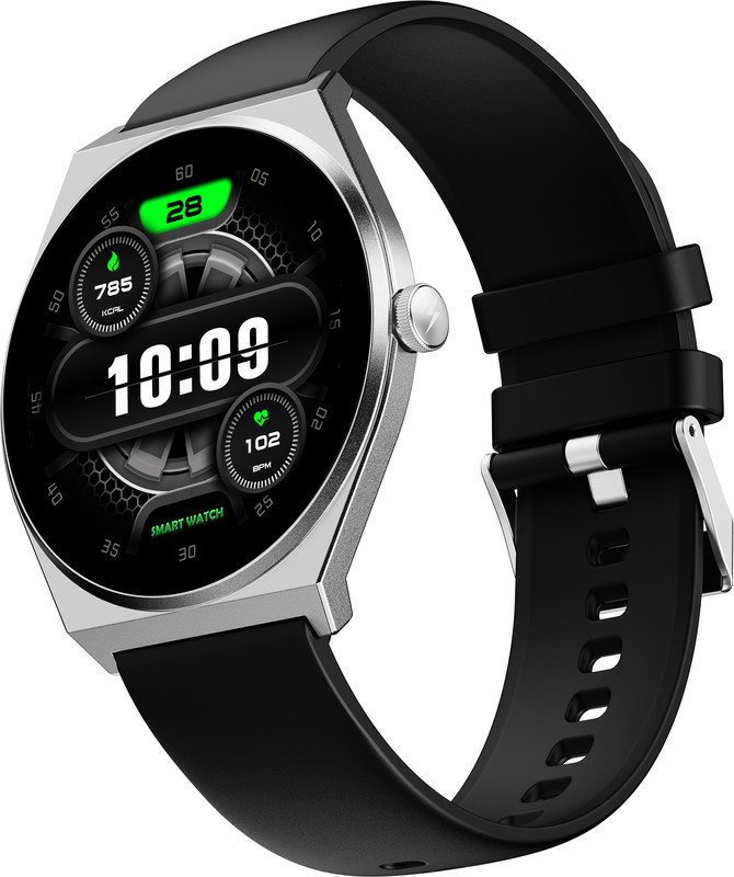 Fire-Boltt Legacy Nova 1.43 inch Ultra Slim AMOLED Wireless Charging Rotating Crown BT Call Smartwatch(Midnight Black Strap, Free Size)