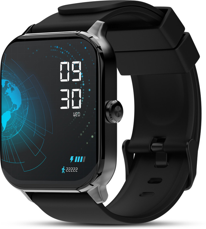 beatXP Marv 1.85" HD Screen Ultra Thin Bezel One-Tap BT 5.3 Calling AI Voice Assistant Smartwatch(Electric Black Strap, Free Size)