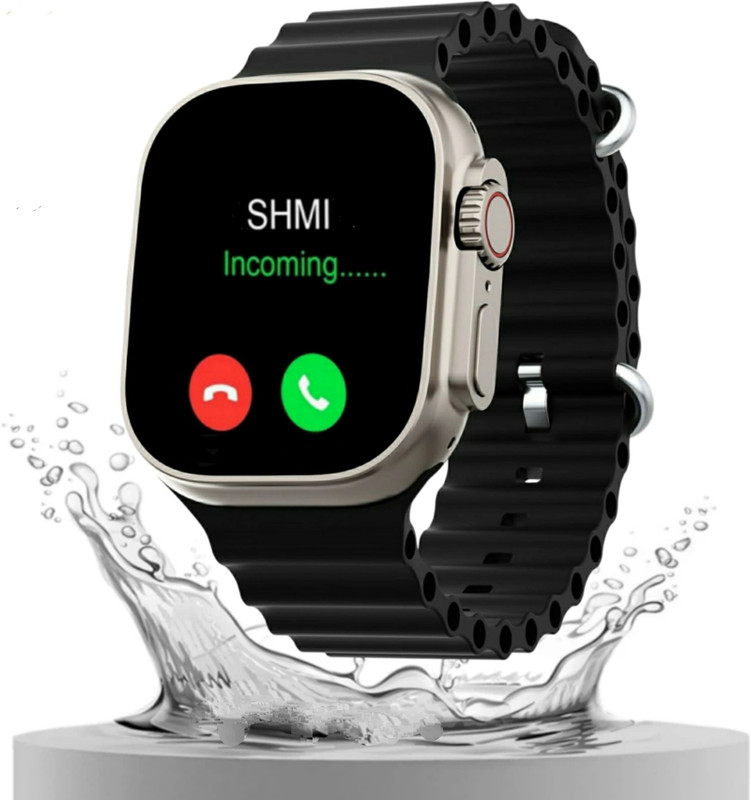 GWE S124 HIwatchPro | Blutooth Calling | 1-Game | Calculator | Waterproof | Mens Smartwatch(Black Strap, Free Size | 1.99 Touch Screen | Change Wallpaper | Fitness & Sports Mode (S124)