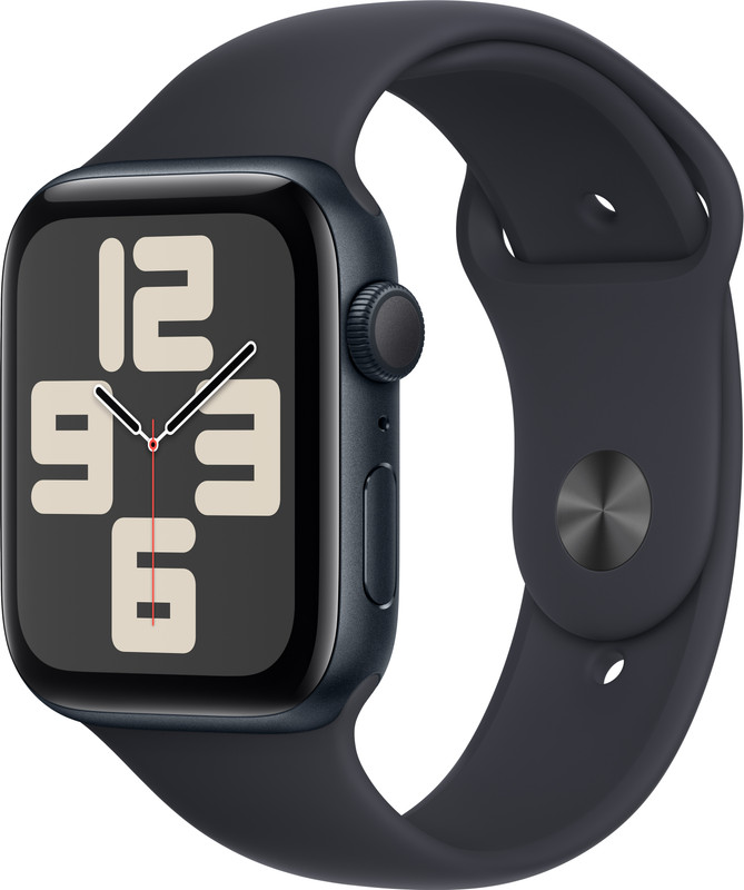 Apple Watch SE 2 GPS 44mm (2nd Gen) Midnight Aluminium with Midnight Sport Band(Midnight Strap, Free Size)
