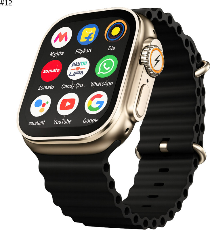 TECHIO T800 Waterproof Smart Watch for Men & Women – Stylish & Practical Smartwatch(BLACK Strap, FREE SIZE)
