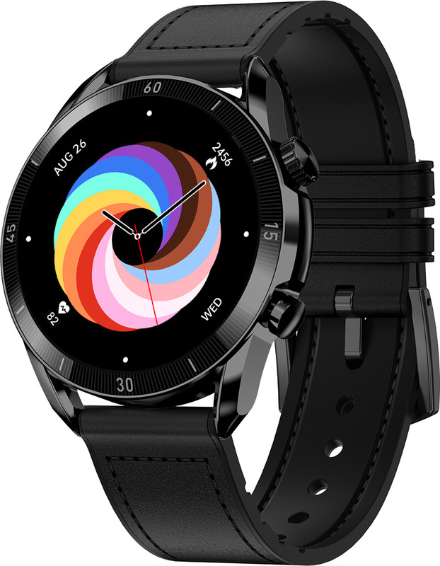 Fire-Boltt Legacy 36.3mm (1.43") AMOLED Display, Bluetooth Calling Wireless Charging Smartwatch(Black L Strap, 1.43)