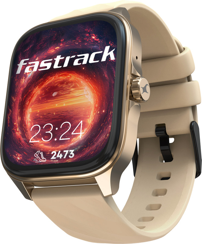 Fastrack Revoltt Pro-1.97'' Super AMOLED Display|AOD|Working Crown|BT Calling|Fast Charge Smartwatch(Black Strap, Free Size)
