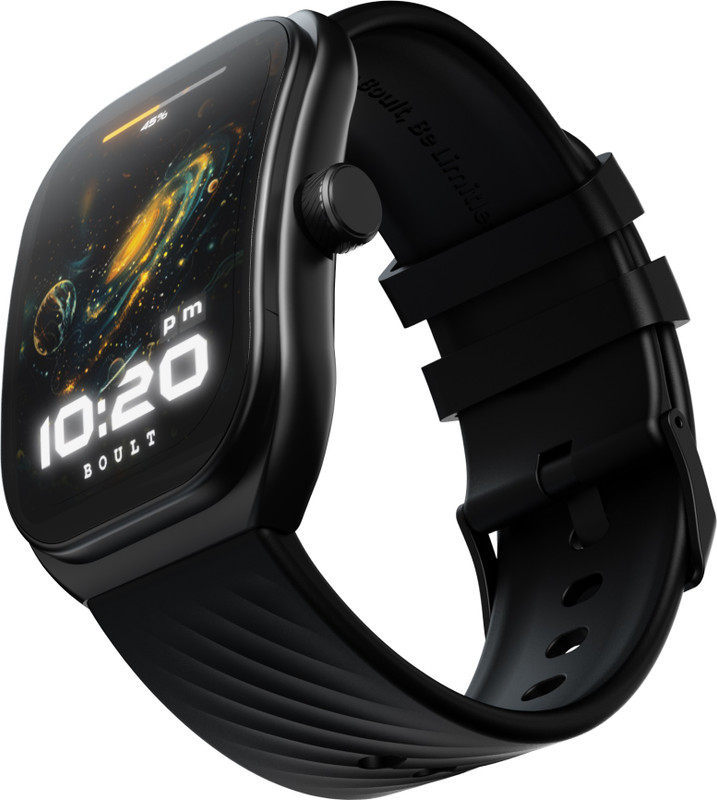 Boult Trail 2.01" 3D Curved HD Display, Working Crown, 190+ Watch Faces, Health Track Smartwatch(Raven Black Strap, Free Size)