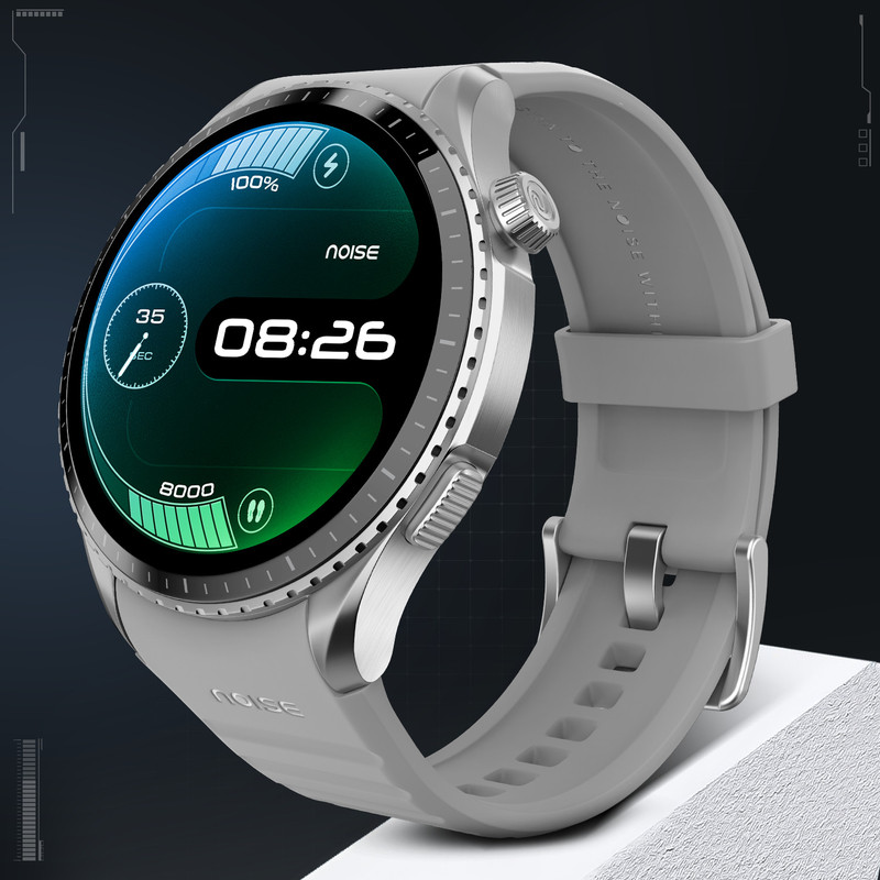 Noise Origin 1.46" AMOLED Display with All New Nebula UI,EN1 Processor & Fast Charging Smartwatch(Silver Grey Strap, Regular)
