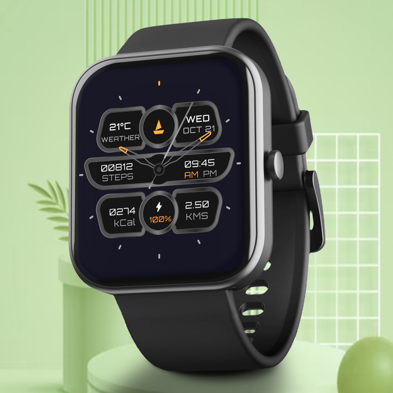 boAt Wave Arcade with 1.81 inch HD Display and Bluetooth Calling Smartwatch(Black Strap, Free Size)