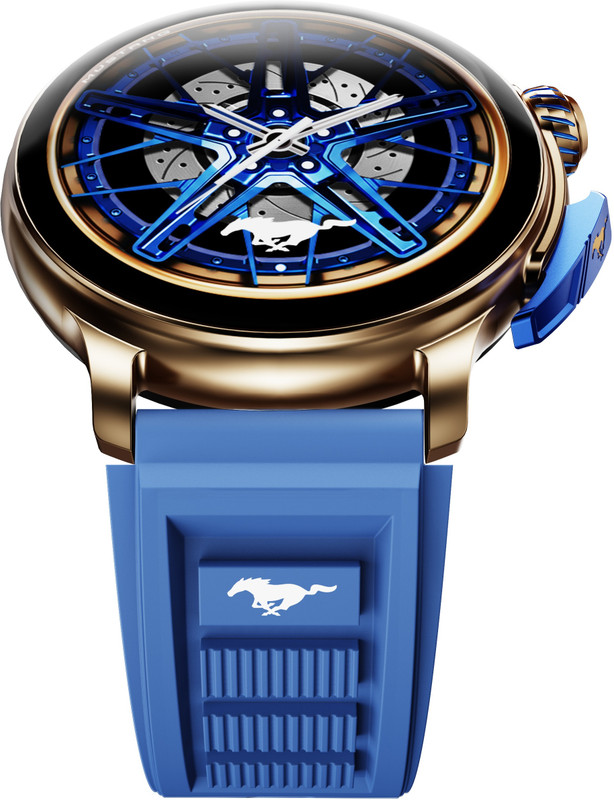 GOBOULT Mustang Racer 1.43" AMOLED Display with Premium Metallic Crown, AI Coach Smartwatch(Apex Blue Strap, Free Size)