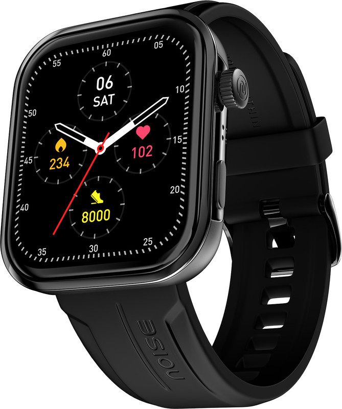 Noise Pro 5 Max 1.96 AMOLED Display, Post Workout Analysis, DIY Watch face, BT Calling Smartwatch(Jet Black Strap, Regular)