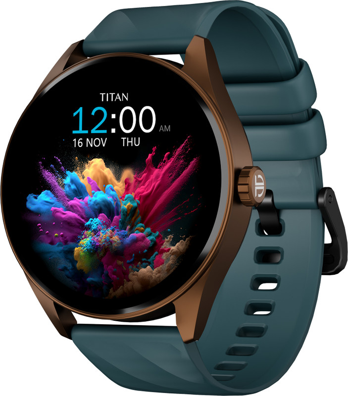 TITAN Crest-1.43''|Premium Design|AMOLED|AOD|Working Crown|BT Calling|Fast Charge|IP68 Smartwatch(Rose Gold Strap, Free Size)