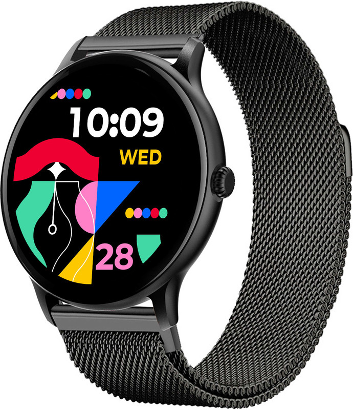 Fire-Boltt Ninja Talk 35.3mm (1.39) Round Bluetooth Calling Metal Body,120 Sports Modes Smartwatch(Black Strap, 1.39)