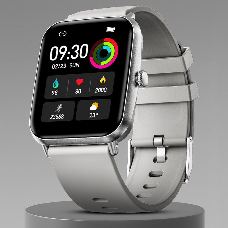 Fire-Boltt Ninja Calling Pro Plus 46.5mm (1.83) Display Bluetooth Calling, AI Voice Smartwatch(Silver Strap, Free Size)