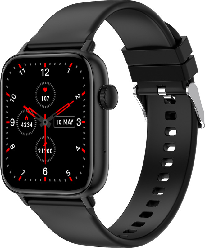 Fire-Boltt 46.5mm (1.83) Large Display, BT Calling with Voice Assist & Metal Body Smartwatch(Black Strap, Free Size)