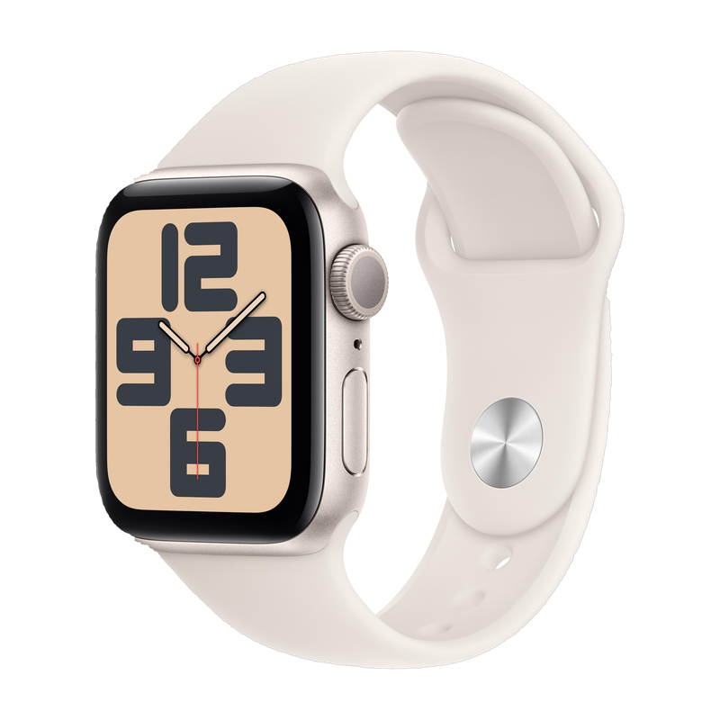 Apple Watch SE 2 GPS 40mm (2nd Gen) Starlight Aluminium with Sport Band(Starlight Strap, Free Size)