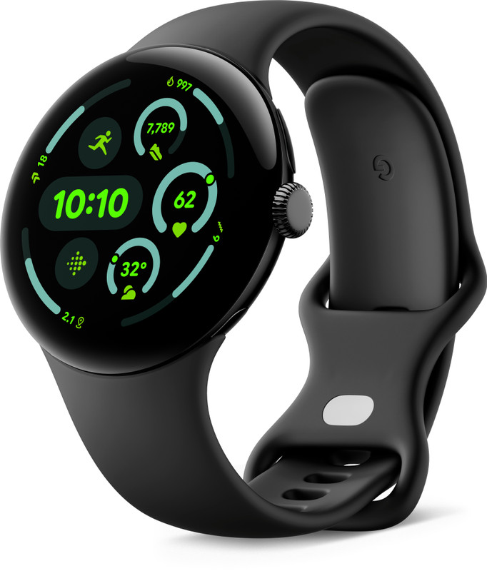 Google Pixel Watch 3 (45 mm), AMOLED LTPO display, Advanced motion sensing Smartwatch(Obsidian Strap, Free Size)