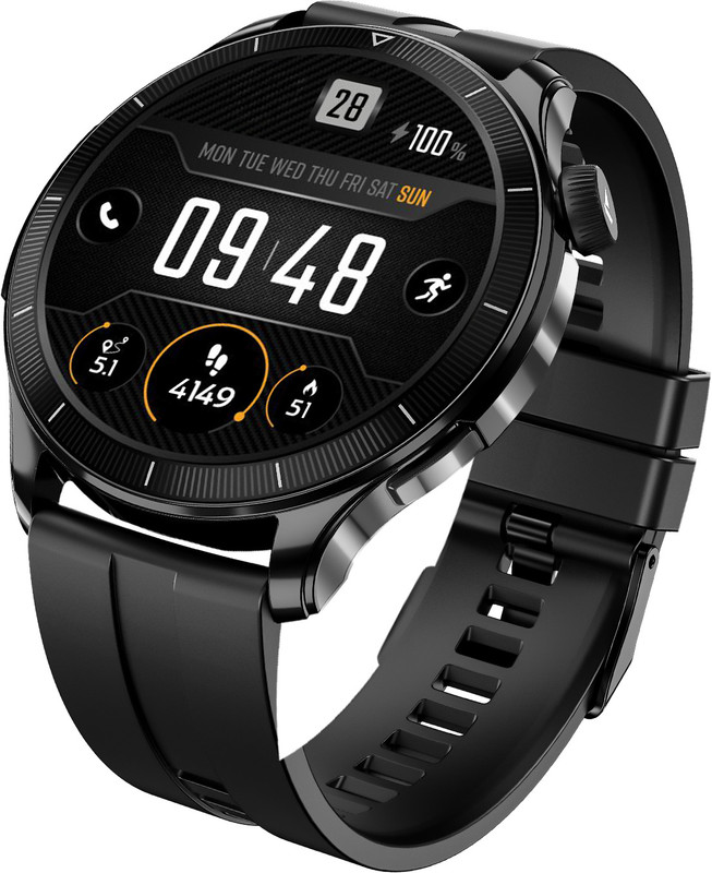 boAt Chrome Eon,AI Coach Health Insights,1.43inchAMOLED Display,Advanced S1 Processor Smartwatch(Active Black Strap, Free Size)