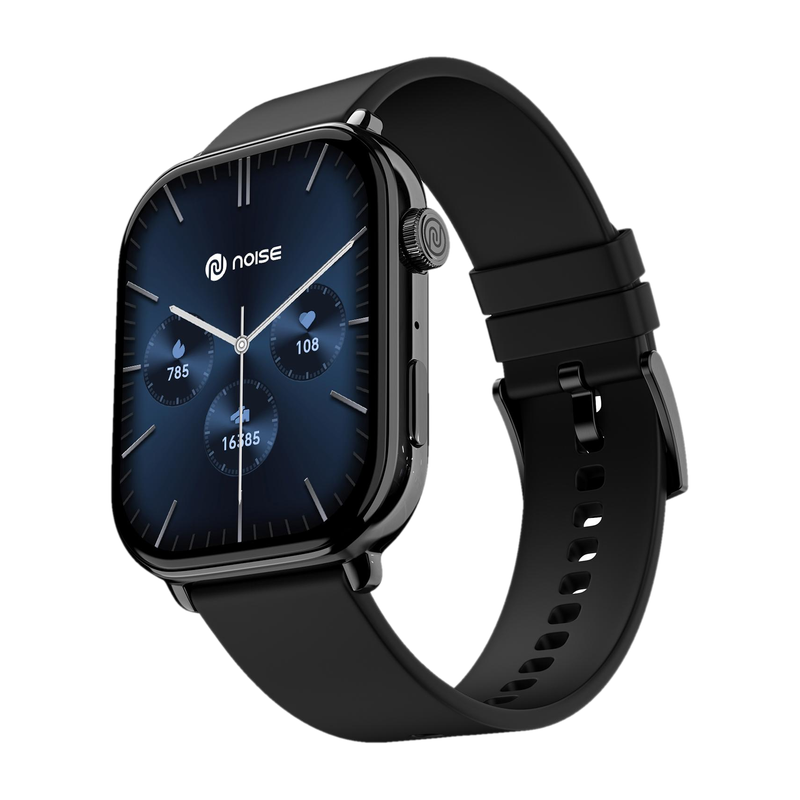 Noise Icon 4 with Stunning 1.96'' AMOLED Display, Metallic Finish, BT Calling Smartwatch(Jet Black Strap, Regular)