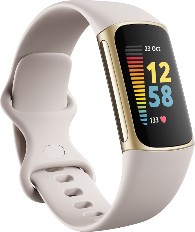 FITBIT Charge 5 Smartwatch(White Strap, Small||Large)