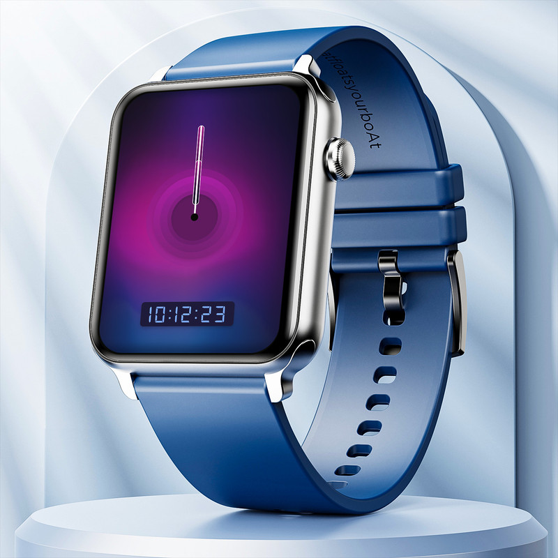 boAt Storm Call w/ 4.29 cm(1.69"), BT Calling & 550 Nits Brightness Smartwatch(Deep Blue Strap, Free Size)