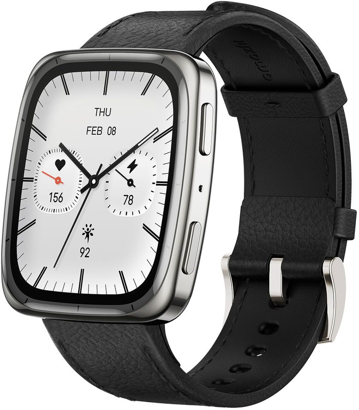 AMAZFIT Active 2 Square, 1.75 AMOLED Display, BT Calling, GPS, 10-Day Battery, 5 ATM Smartwatch(Black Strap, Free Size)