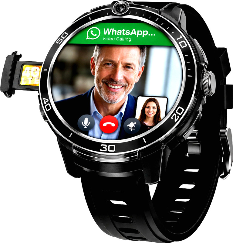 COMPUTER WIZARDS 5G Android Smart Watch Touch Screen Bluetooth/Facebook/GPS [Y2K-ST] Smartwatch(Jet Eclipse Strap, Free Size)