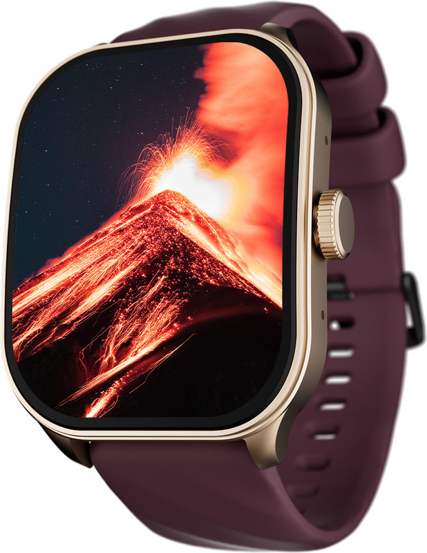 Fastrack Revoltt FS1 Pro|World's First,1.96" Super AMOLED|Highest Resolution|BT Calling Smartwatch(Wine Red Strap, Free Size)