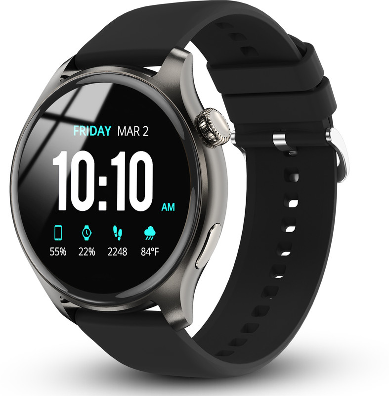 Nervfit Orion S1 1.43" TrueColor+ AMOLED with Always ON, BT Calls, Premium Fitness Smartwatch(Black Strap, Free size)