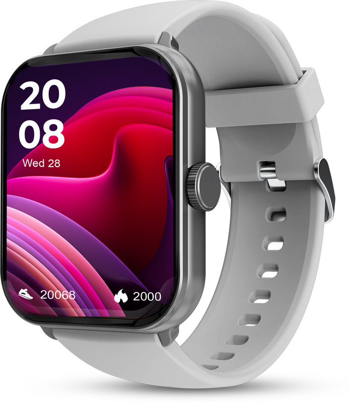 beatXP Marv Super with 2" TFT HD Display, BT Calling, 24*7 Health Monitoring, IP68 Smartwatch(Ice Silver Strap, Free Size)