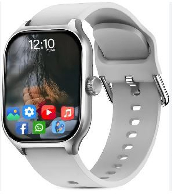 RGV H9-LAXA 2.19" Amoled Display, Smart Notifier, BT calling, Music, Yoga, Gym Smartwatch(GREY Strap, FREE SIZE)