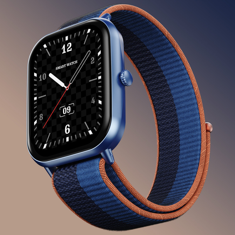 Fire-Boltt Hunter Nyluxe 51.1mm (2.01) HD Display Buetooth Calling with Single Chipset Smartwatch(Midnight Blue Strap, Free Size)