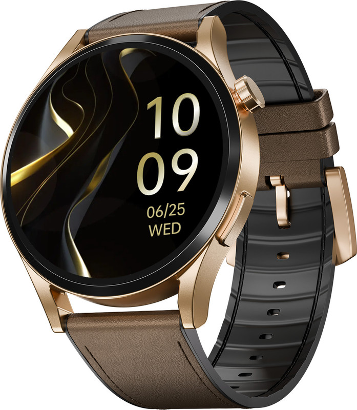 boAt Chrome Horizon, 1.51"(3.83cm) Metal body, AMOLED Display, Video Watch Faces Smartwatch(Coco Brown Strap, Free Size)