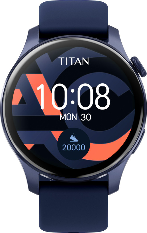 Titan Talk with 1.39″ AMOLED Display, BT Calling & Music Storage with TWS Connect Smartwatch (Blue Strap, Free Size)