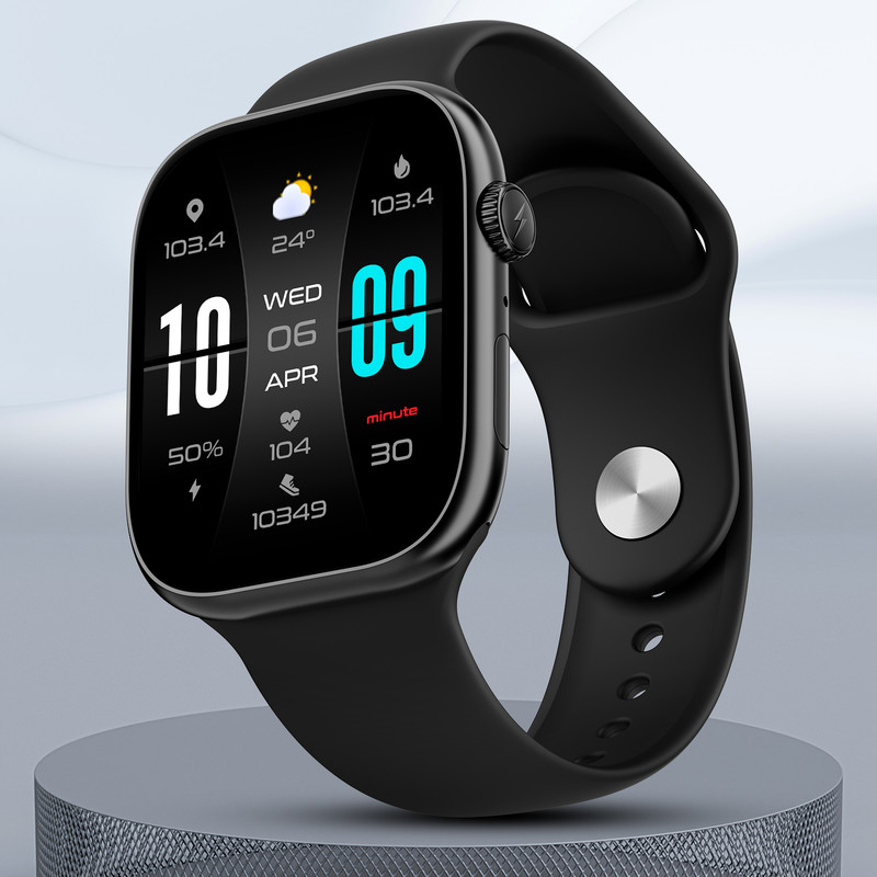 Fire-Boltt Ring X 2.01inch HD | Always-On Display | Metal Body Design | Wireless Charging Smartwatch(Black S Strap, Free Size)