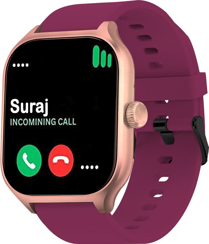 Melbon Lumina 2.01 AMOLED Display, Smart Health, Music, Fitness, 100+ Sports, IP67 Smartwatch(Maroon Strap, For Regular Wear)