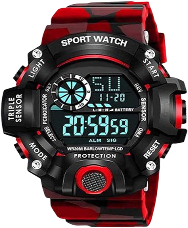 Digital Army Strap Waterproof Sports Watch for Men & Kids