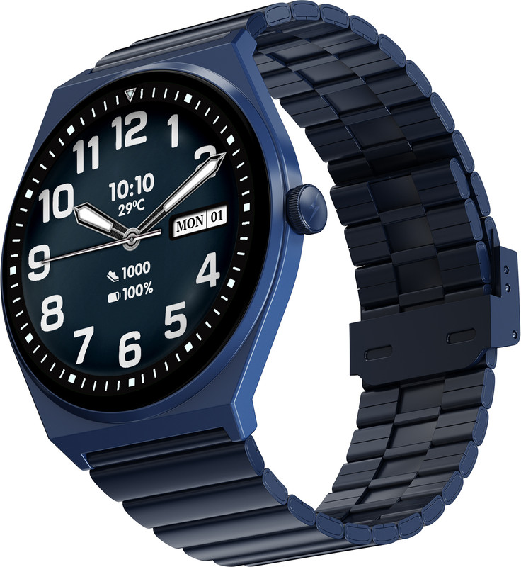 Fire-Boltt Legacy Nova 1.43 inch Ultra Slim AMOLED Wireless Charging Rotating Crown BT Call Smartwatch(Midnight Sapphire Strap, Free Size)