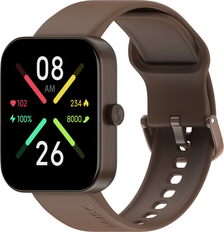 Noise ColorFit Caliber 2 with 1.83'' Display, Upto 12 Day Battery, 60 Sports Mode Smartwatch(Brown Strap, Regular)