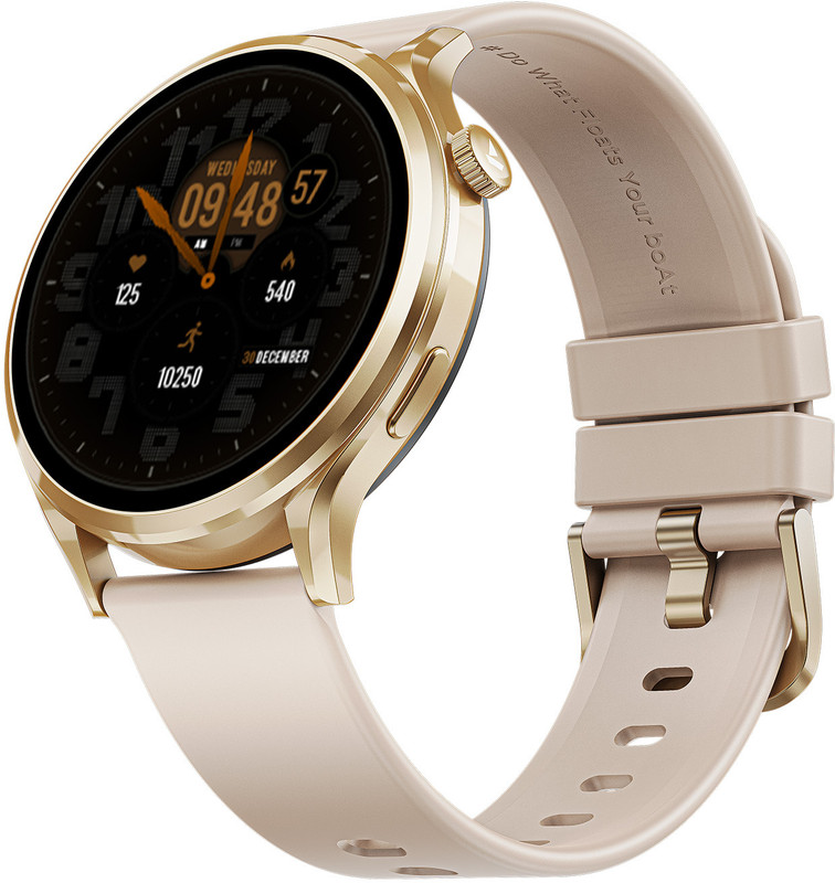 boAt Lunar Discovery Pro, 1.39"Display, Premium Metal Build, Round Dial, BT Calling Smartwatch(Cherry Blossom Strap, Free Size)