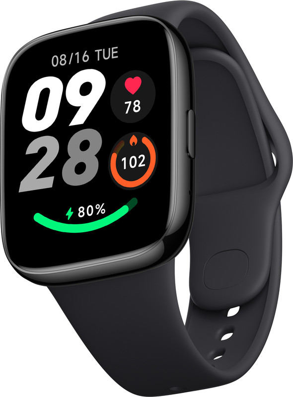 REDMI Watch 3 Active Bluetooth Calling 1.83" Screen, Upto 12 Days Battery Life Smartwatch(Charcoal Black Strap, Free Size)
