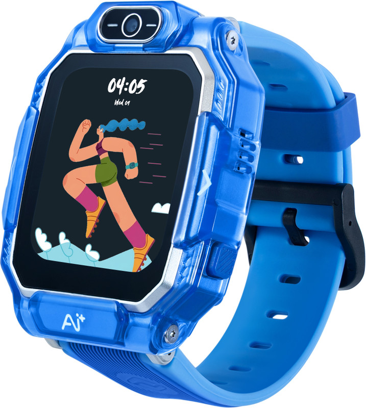 Ai+ NovaWatch Kids 4G with Live GPS, Video Call, SOS & Geo-Fencing Smartwatch(Thunder Blue Strap, Free Size)