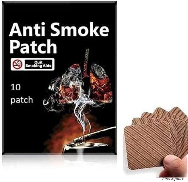 Pink Square Anti Smoking Patch | For A Comfortable Daily Quitting Reduction Smoking Cessations(Pack of 10)