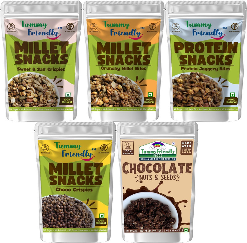TummyFriendly Foods TummyFriendly Healthy Snacks for Kids, Adults, Sweet n Salty - Assorted5x70(5 x 70 g)
