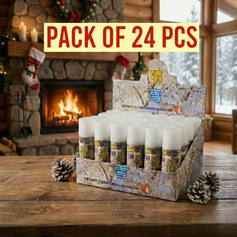 Funzo Snow Spray White Foam Pack of 24Pcs | Perfect for Celebrations & Parties Snow Spray(480 ml, Pack of 24)