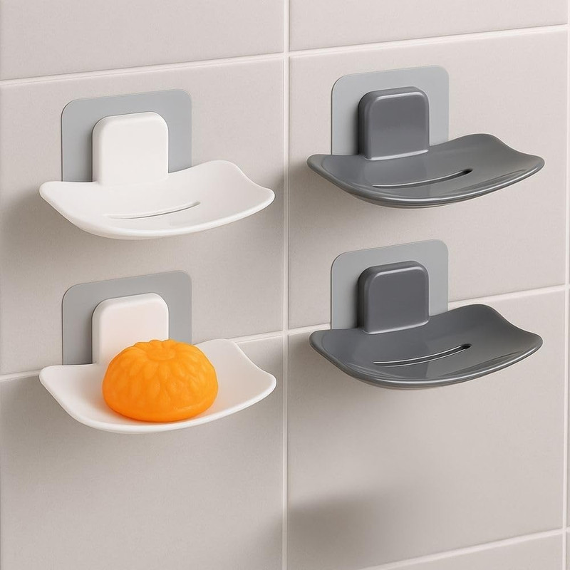 Maahi Fashion 1PC Self Adhesive Magic Sticker ABS/Plastic Wall Mounted Soap Holder for Kitchen(White)